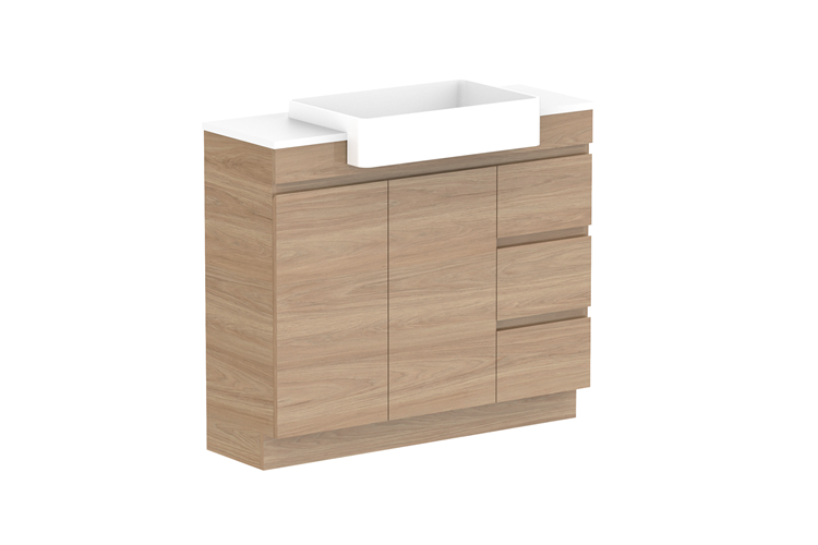 ADP Glacier Lite Semi Recessed Door & Drawer Trio Vanity