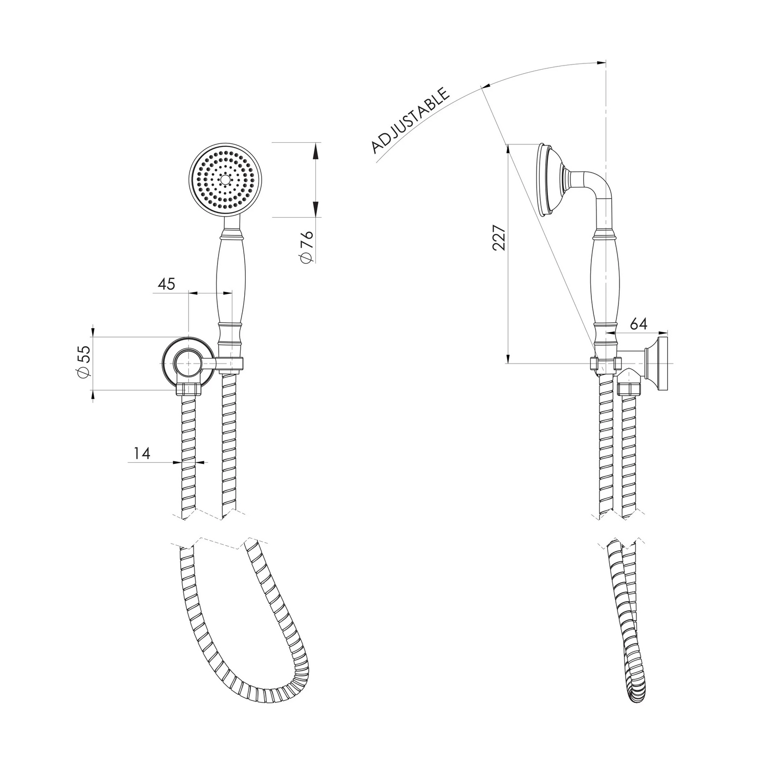 Phoenix Cromford Hand Shower, Chrome