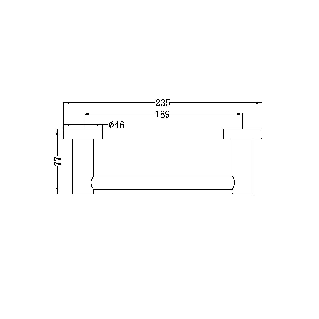 Nero Mecca Hand Towel Rail, Matte White