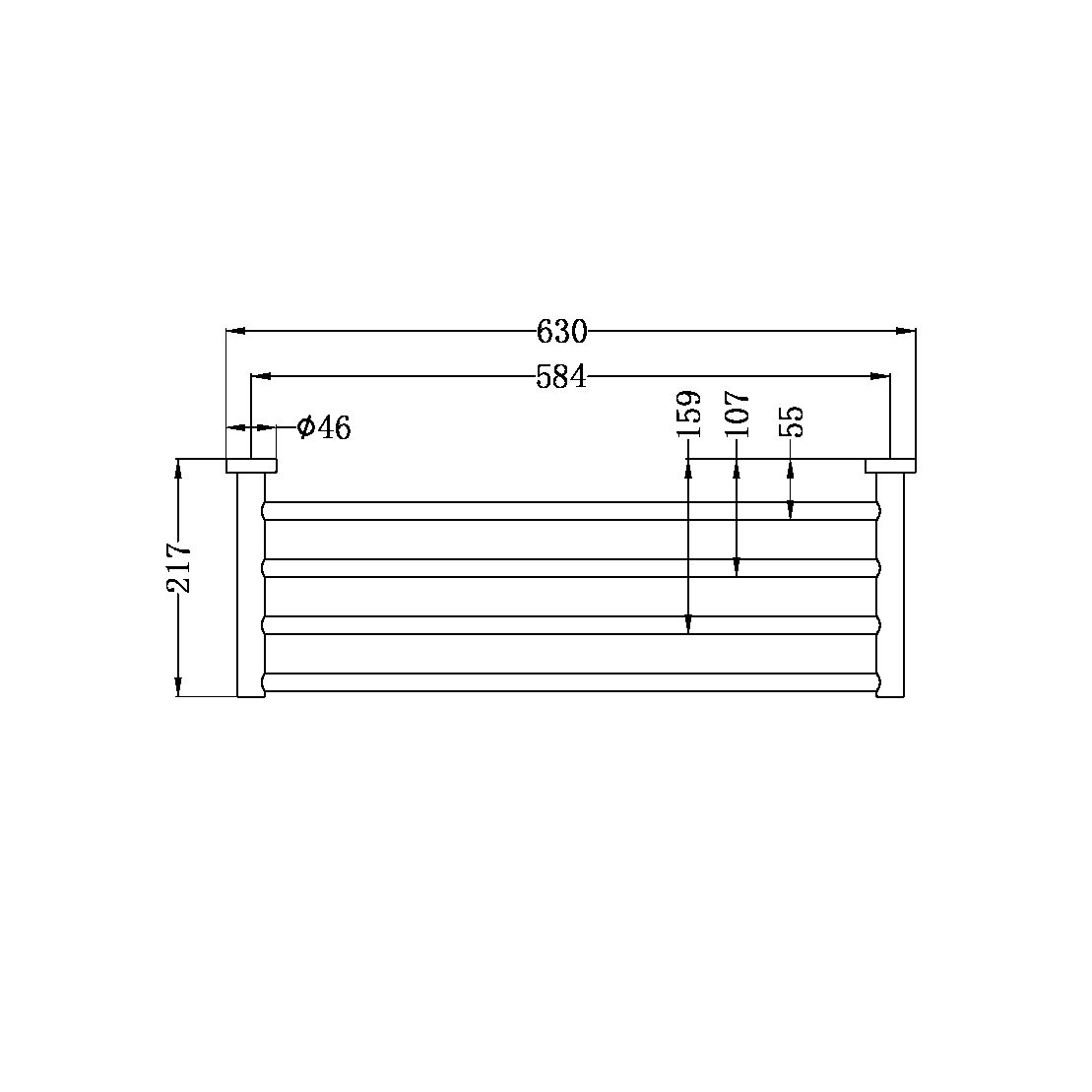 Nero Mecca Towel Rack, Matte White