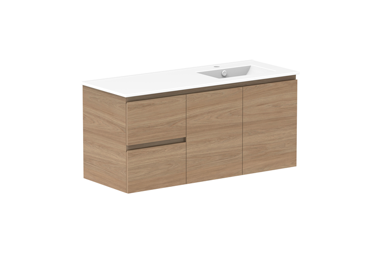 ADP Glacier Pro Full Depth Door & Drawer Twin Vanity