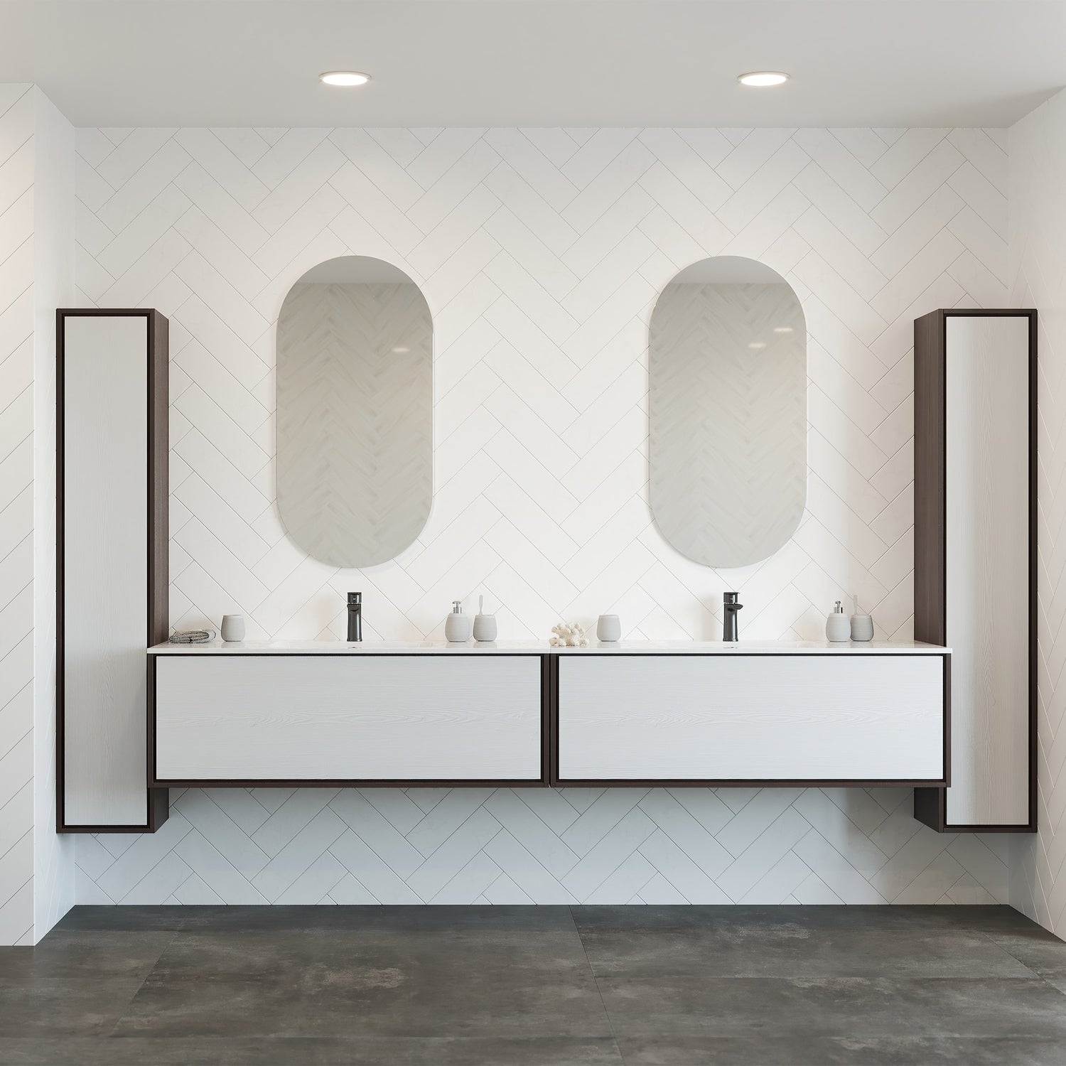 Thermogroup Duke Pill Shape Polished Edge Mirror 500x1000x14mm, with Hangers