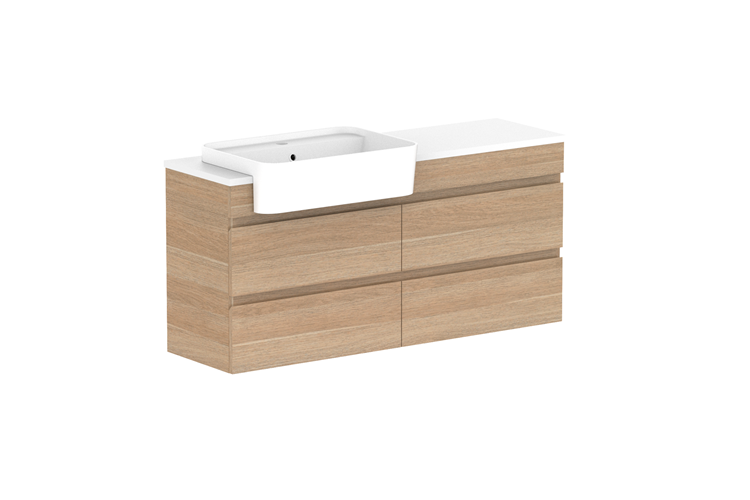 ADP Glacier Lite Semi Recessed All Drawer Twin Vanity