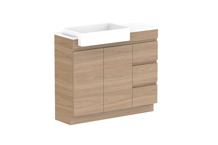 ADP Glacier Pro Semi Recessed Door & Drawer Trio Vanity