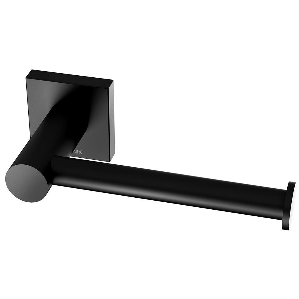 Phoenix Radii Toilet Roll Holder Square Plate - Matte Black