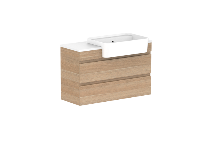 ADP Glacier Lite Semi Recessed All Drawer Twin Vanity