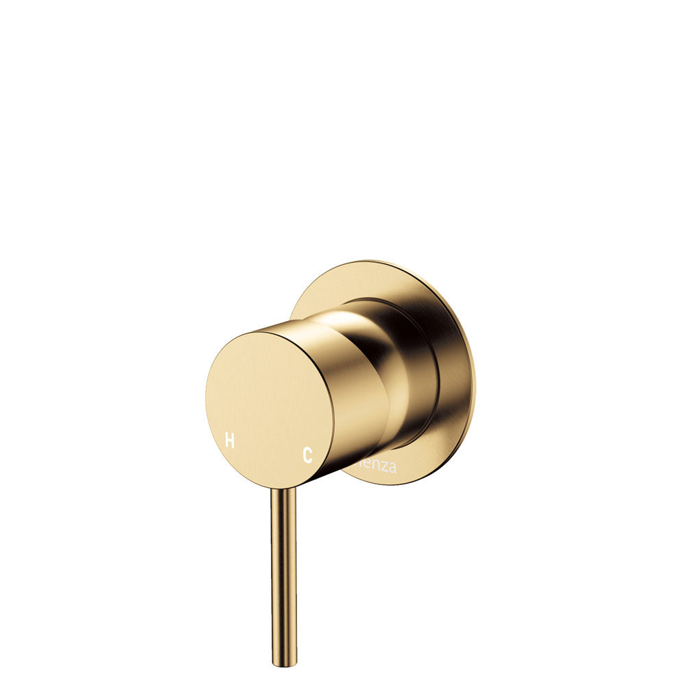 Fienza Kaya Wall Mixer Small Round Plate Urban Brass