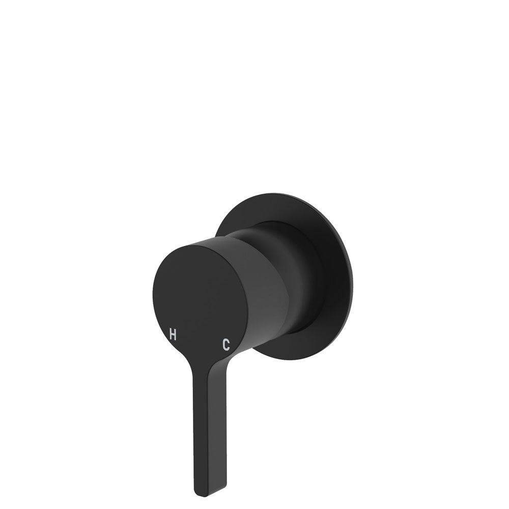 Fienza Sansa Wall Mixer Small Round Plate Matte Black