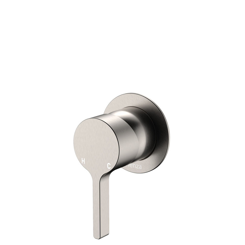 Fienza Sansa Wall Mixer Small Round Plate Brushed Nickel