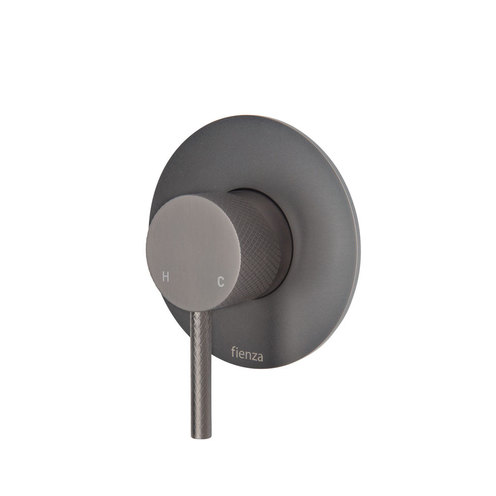 Fienza Axle Wall Mixer, Large Round Plate Gun Metal