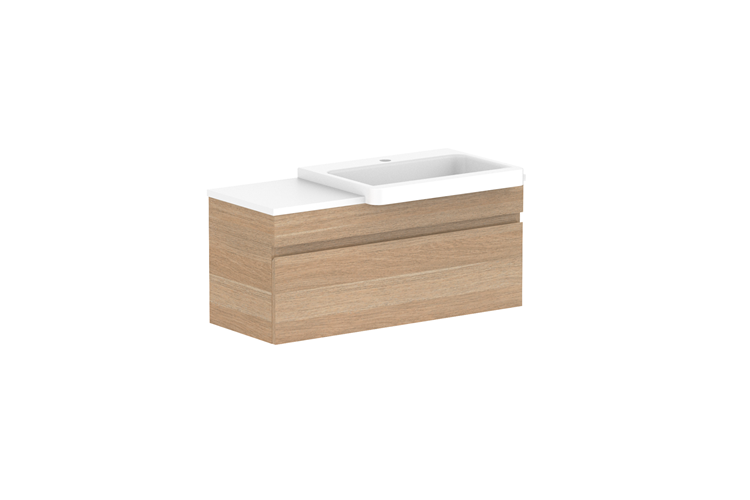 ADP Glacier Lite Semi Recessed All Drawer Slim Vanity