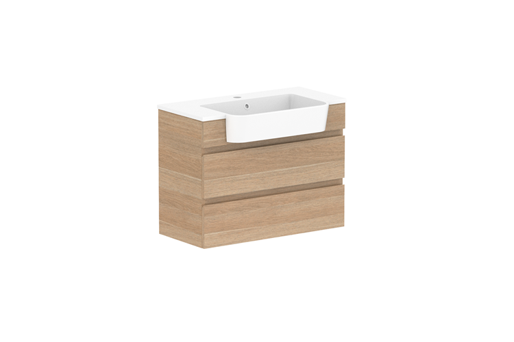 ADP Glacier Lite Semi Recessed All Drawer Twin Vanity