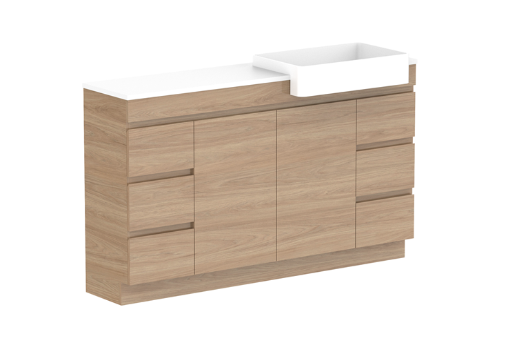 ADP Glacier Pro Semi Recessed Door & Drawer Trio Vanity