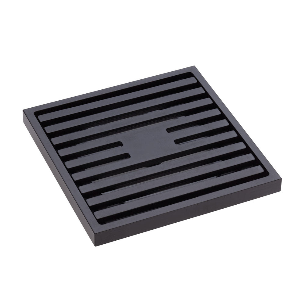 Fienza Floor Waste 100mm Square Slim Grate 88mm outlet Matte Black