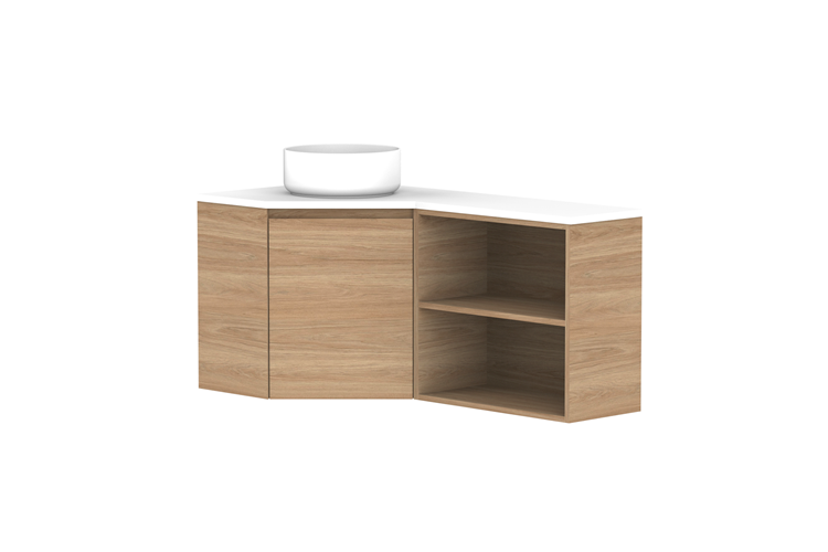 ADP Glacier Lite Corner Shelf Twin Vanity