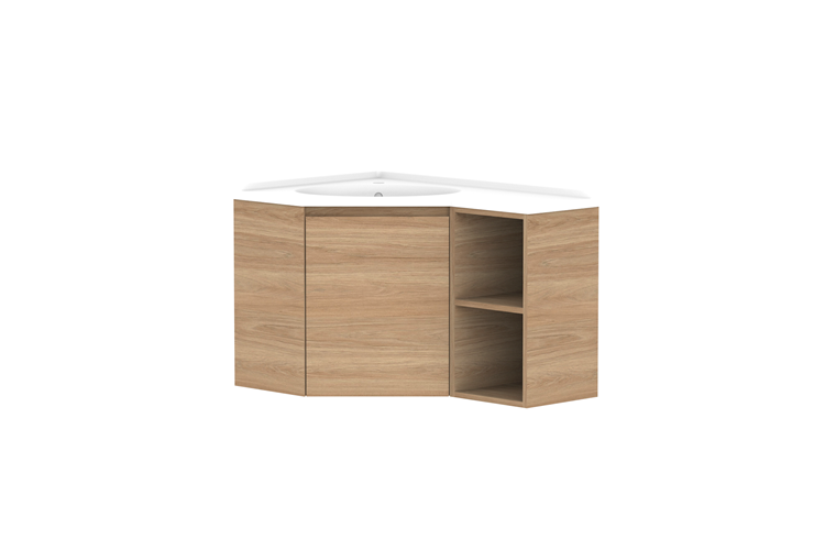 ADP Glacier Lite Corner Shelf Twin Vanity