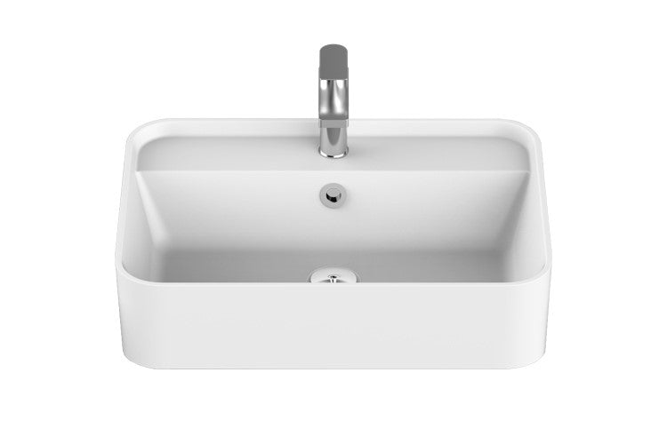 Adp Miya 550 Semi-Recessed Basin, Gloss White