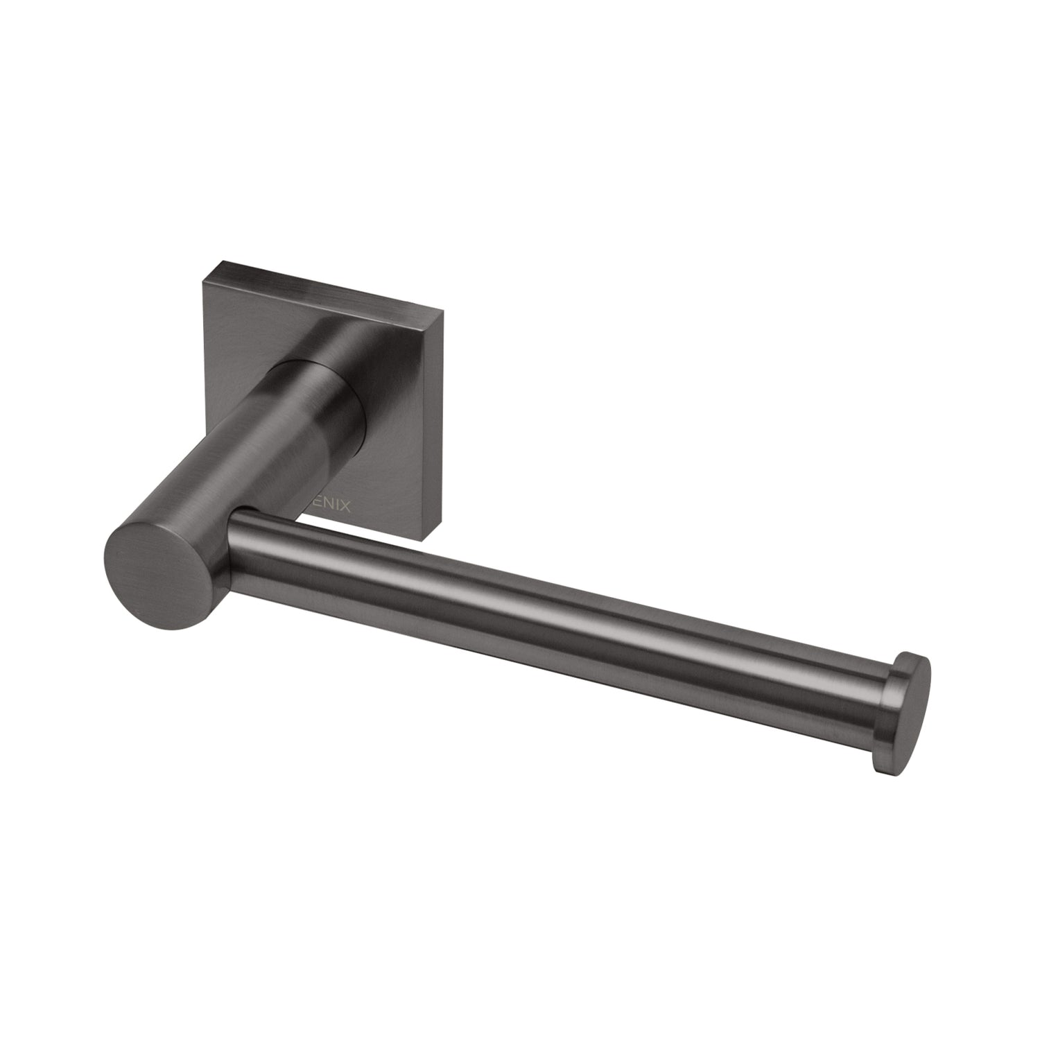 Phoenix Radii Toilet Roll Holder Square Plate - Brushed Carbon