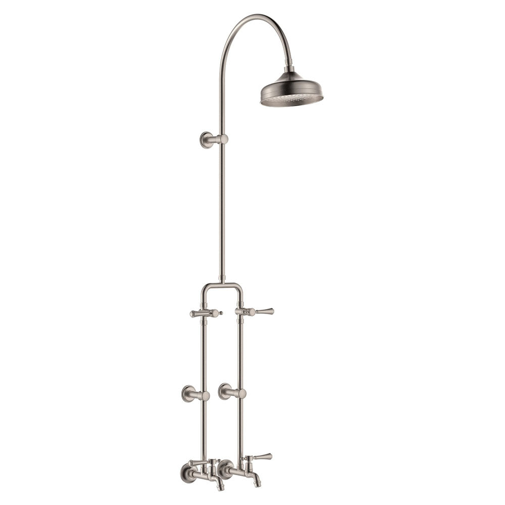 Fienza Lillian Exposed Shower and Bath Set with Lever Handles, Brushed Nickel