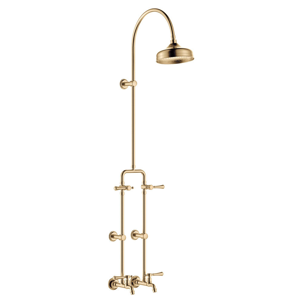 Fienza Lillian Exposed Shower and Bath Set with Lever Handles, Urban Brass