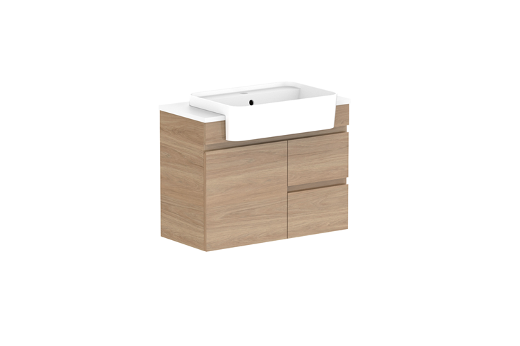 ADP Glacier Lite Semi Recessed Door & Drawer Twin Vanity