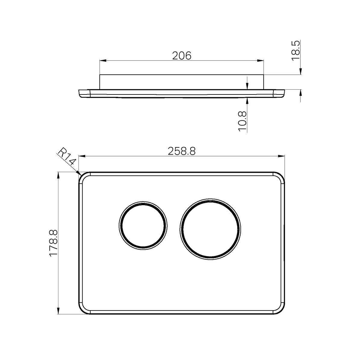 In Wall Toilet Push Plate