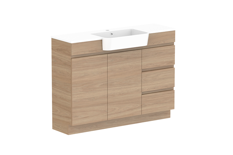 ADP Glacier Pro Semi Recessed Door & Drawer Trio Vanity