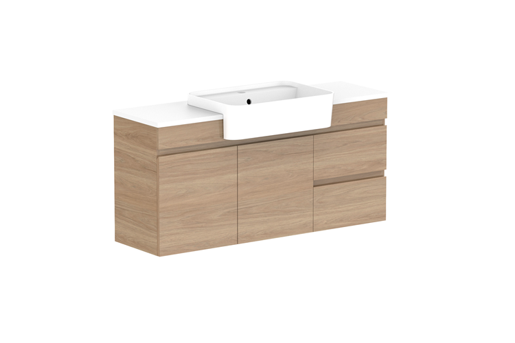 ADP Glacier Lite Semi Recessed Door & Drawer Twin Vanity