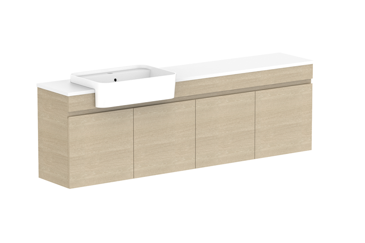 ADP Glacier Lite Semi Recessed All Door Twin Vanity