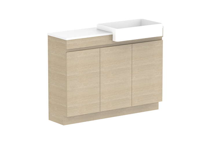 ADP Glacier Lite Semi Recessed All Door Trio Vanity