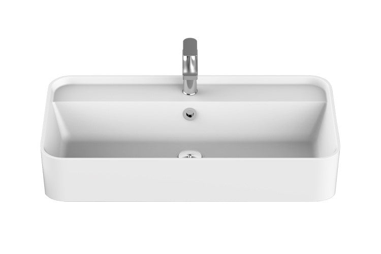 Adp Miya 750 Semi-Recessed Basin, White Gloss