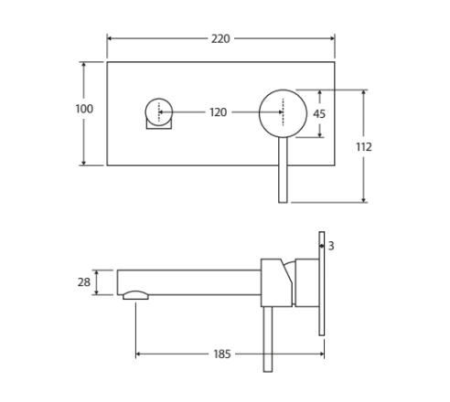 ISABELLA Wall Basin Mixer with Spout