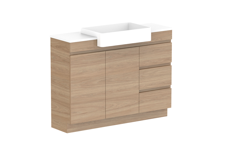 ADP Glacier Pro Semi Recessed Door & Drawer Trio Vanity