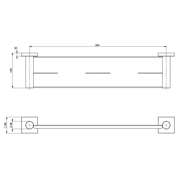 Phoenix Radii Metal Shelf Square Plate - Brushed Nickel