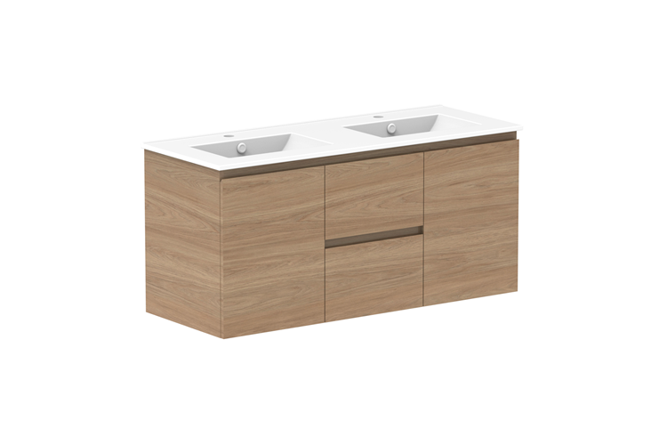 ADP Glacier Pro Full Depth Door & Drawer Twin Vanity