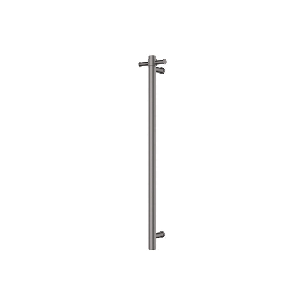 Fienza Isabella Vertical Heated Towel Rail 1 Bar with Optional Hook, Gun Metal