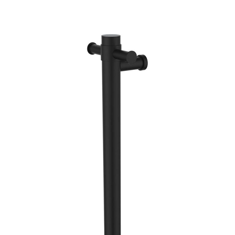 Fienza Isabella Vertical Heated Towel Rail 1 Bar with Optional Hook, Matte Black