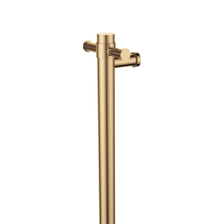 Fienza Isabella Vertical Heated Towel Rail 1 Bar with Optional Hook, Urban Brass