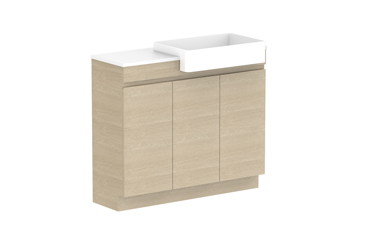 ADP Glacier Lite Semi Recessed All Door Trio Vanity