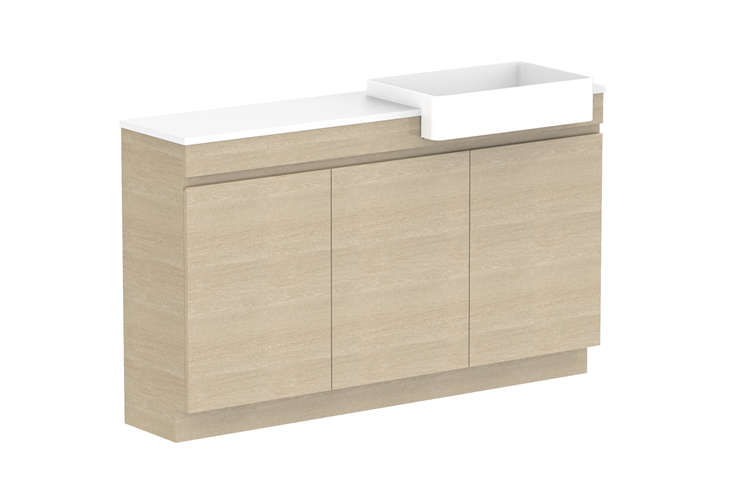 ADP Glacier Lite Semi Recessed All Door Trio Vanity