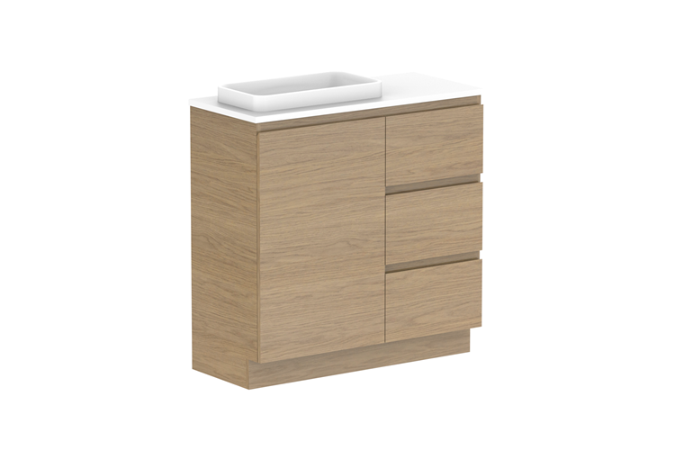 ADP Glacier Lite Ensuite Door & Drawer Trio Vanity