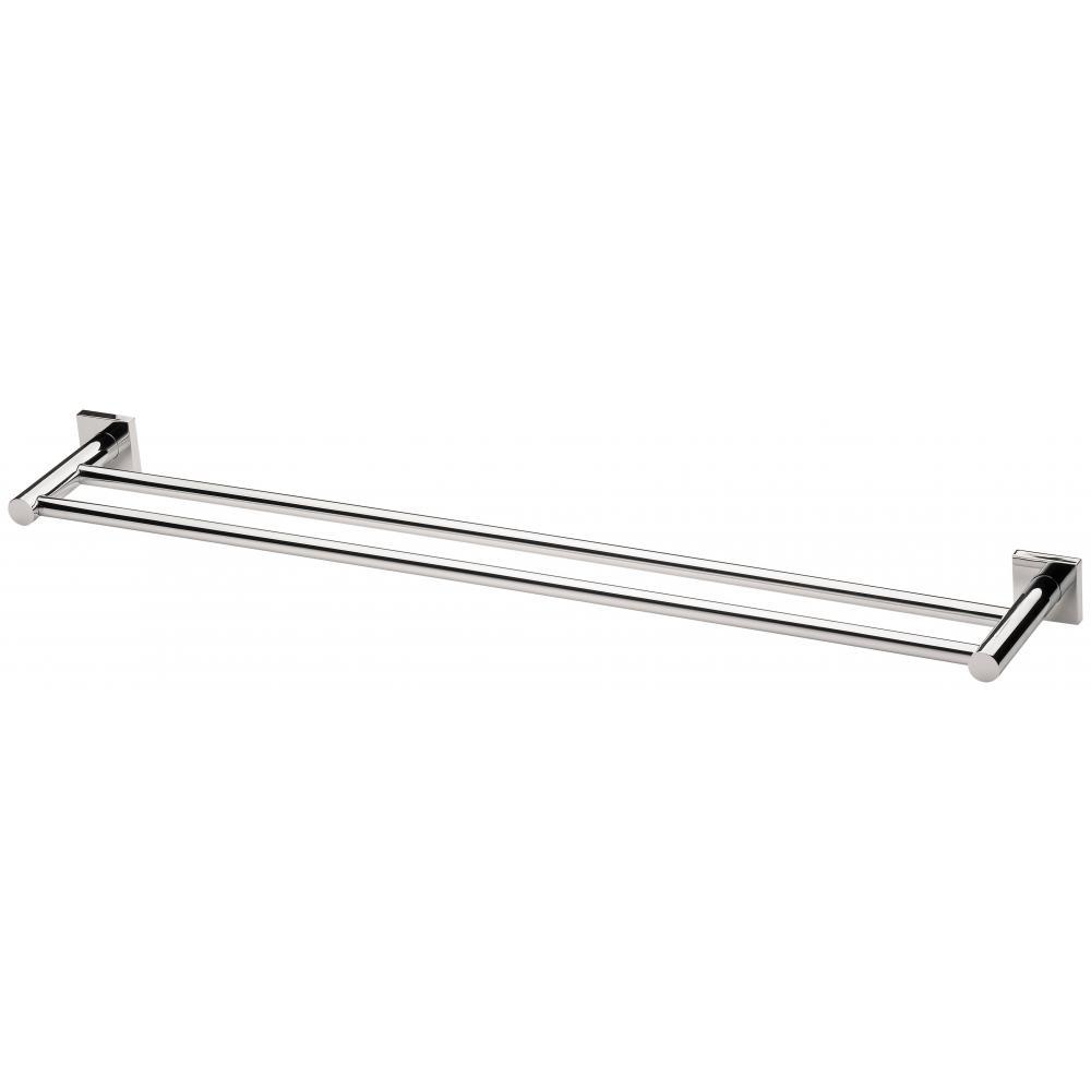 Phoenix Radii Double Towel Rail 600mm Square Plate - Chrome