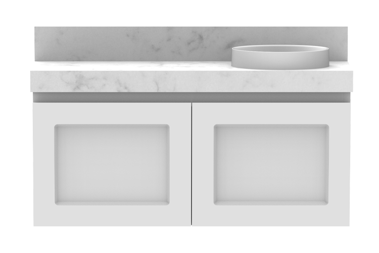 London Mini All Door 900 WH Right Offset Gloss Basin CP