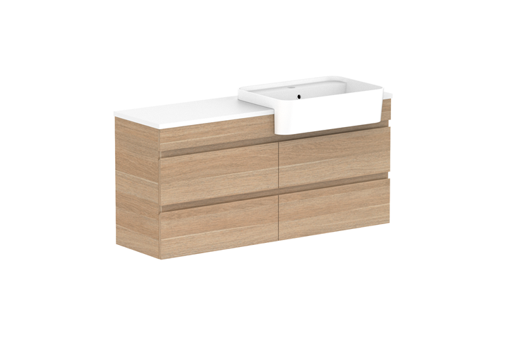 ADP Glacier Pro Semi Recessed All Drawer Twin Vanity