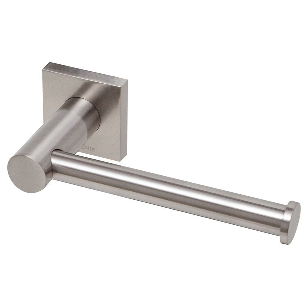 Phoenix Radii Toilet Roll Holder Square Plate - Brushed Nickel