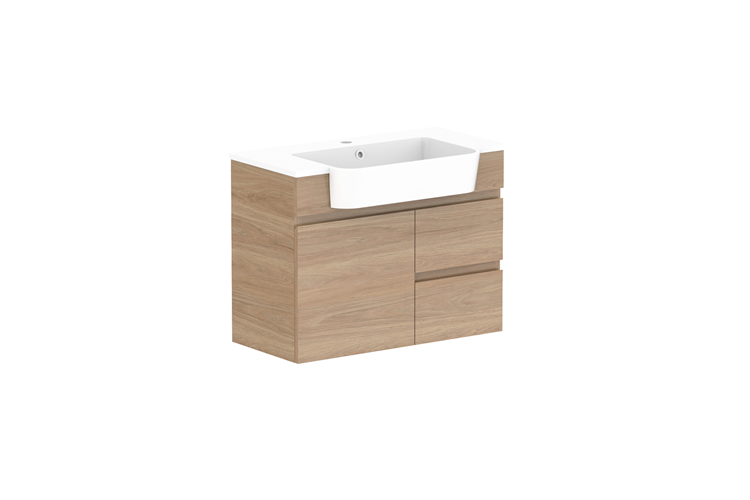 ADP Glacier Lite Semi Recessed Door & Drawer Twin Vanity