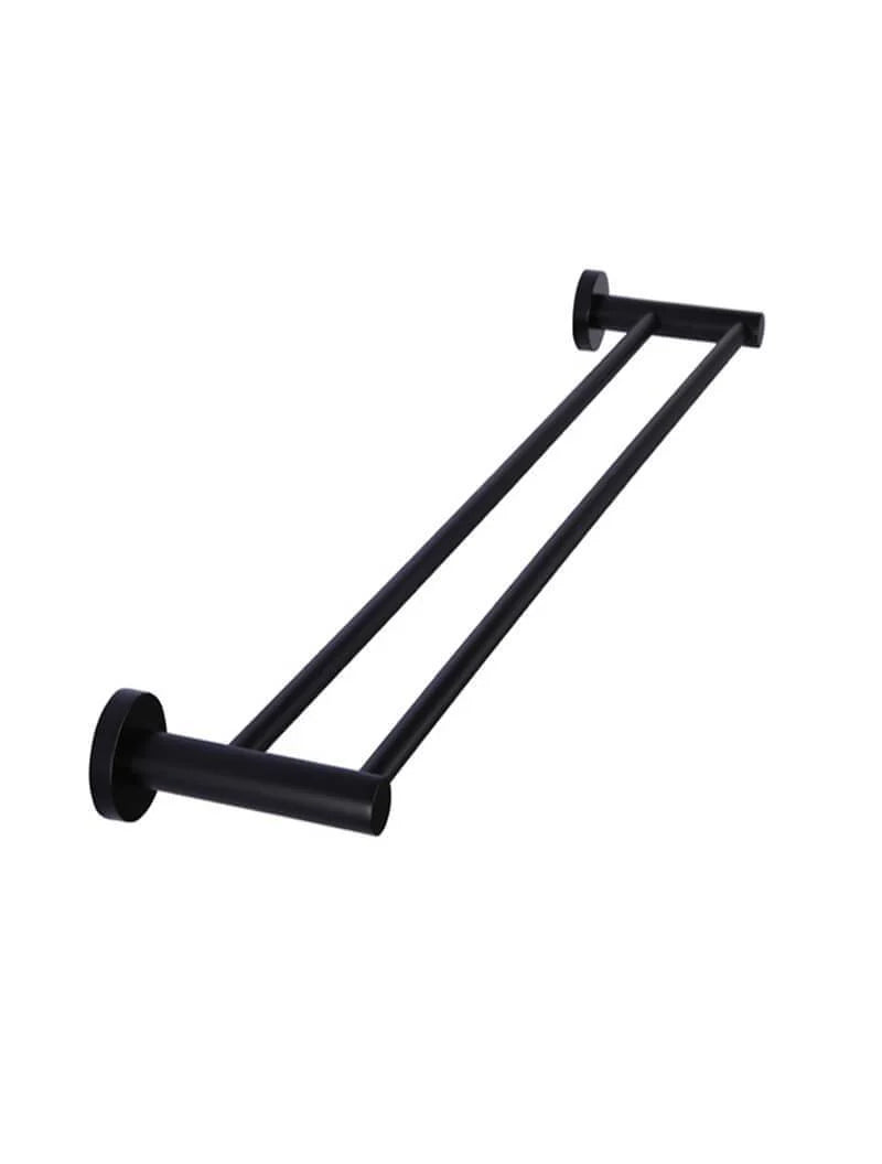 Meir Round Double Towel Rail 900mm, Matte Black