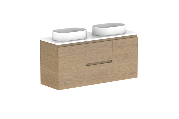 ADP Glacier Lite Ensuite Door & Drawer Twin Vanity