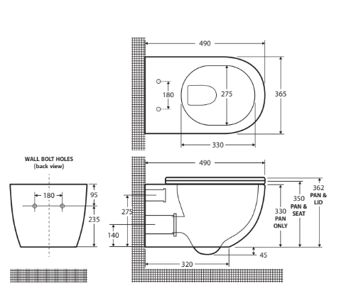 Fienza Koko Tornado Flush Wall-Hung Pan & Seat Only Matte White