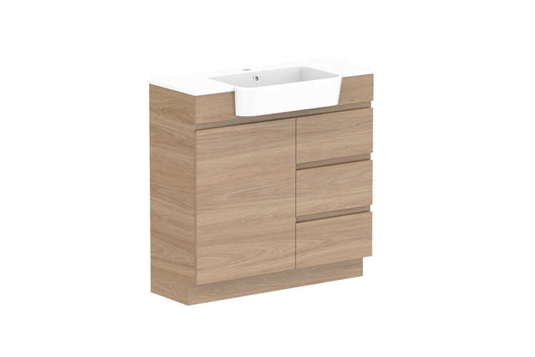 ADP Glacier Pro Semi Recessed Door & Drawer Trio Vanity